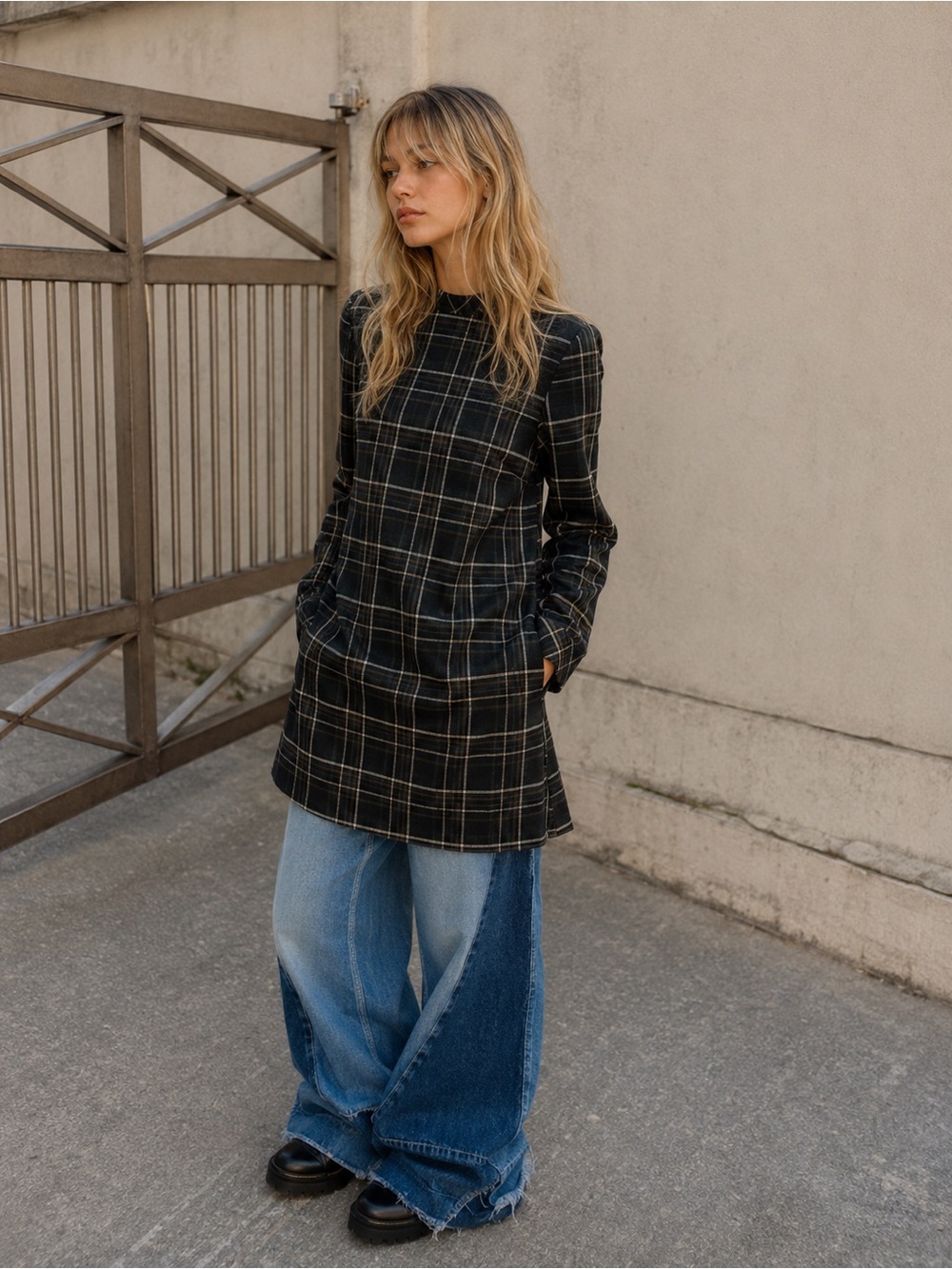 🖤 ZARA Plaid Mini Dress | Size M | New With Tags - Picture 5 of 11